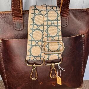 Beige Neutral Crossbody Strap Teal Purse Strap Guitar Bag Strap NEW! FAST SHIP